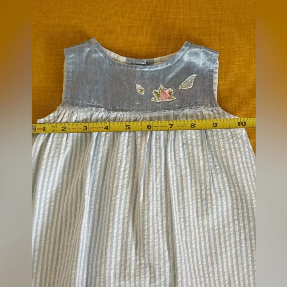 Baby Graziella Striped Blue and‎ White  baby Dress size 1 made in Italy